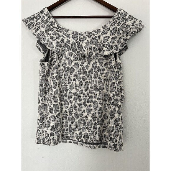 Dolan Anthropologie NWT $88 Animal Leopard Print Tapestry Assym Top Medium M USA - Picture 3 of 5